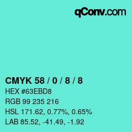Color code: CMYK 58 / 0 / 8 / 8 | qconv.com