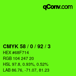 Color code: CMYK 58 / 0 / 92 / 3 | qconv.com
