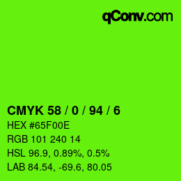 颜色代码: CMYK 58 / 0 / 94 / 6 | qconv.com