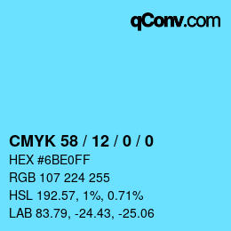 Color code: CMYK 58 / 12 / 0 / 0 | qconv.com