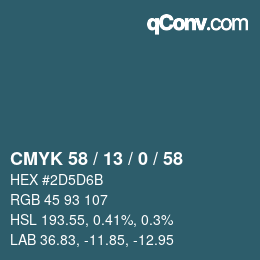 Código de color: CMYK 58 / 13 / 0 / 58 | qconv.com
