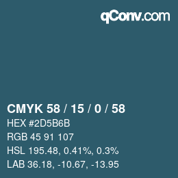 颜色代码: CMYK 58 / 15 / 0 / 58 | qconv.com