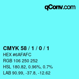 Color code: CMYK 58 / 1 / 0 / 1 | qconv.com