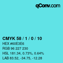 Código de color: CMYK 58 / 1 / 0 / 10 | qconv.com