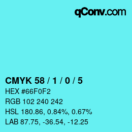 カラーコード: CMYK 58 / 1 / 0 / 5 | qconv.com