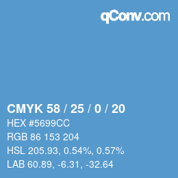 Color code: CMYK 58 / 25 / 0 / 20 | qconv.com