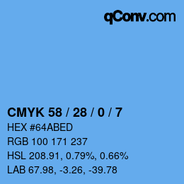 Color code: CMYK 58 / 28 / 0 / 7 | qconv.com