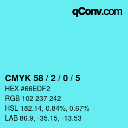颜色代码: CMYK 58 / 2 / 0 / 5 | qconv.com