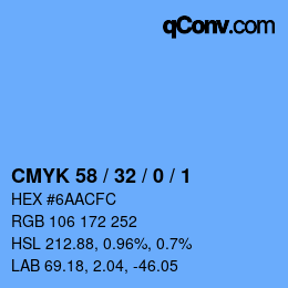 Color code: CMYK 58 / 32 / 0 / 1 | qconv.com