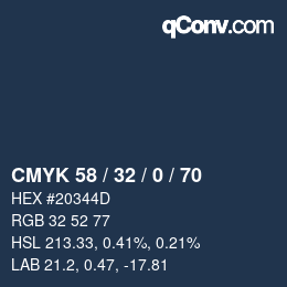 Código de color: CMYK 58 / 32 / 0 / 70 | qconv.com