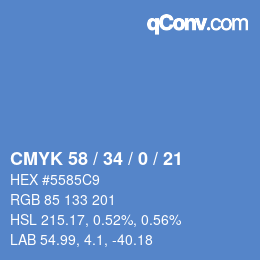Color code: CMYK 58 / 34 / 0 / 21 | qconv.com