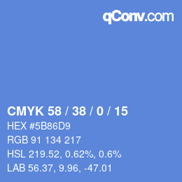 颜色代码: CMYK 58 / 38 / 0 / 15 | qconv.com