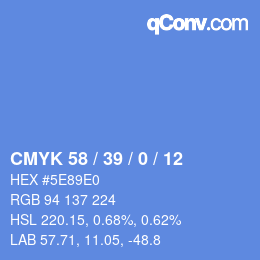 颜色代码: CMYK 58 / 39 / 0 / 12 | qconv.com