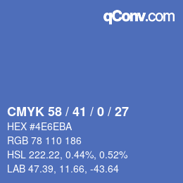 Color code: CMYK 58 / 41 / 0 / 27 | qconv.com