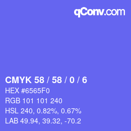 Color code: CMYK 58 / 58 / 0 / 6 | qconv.com
