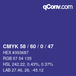 颜色代码: CMYK 58 / 60 / 0 / 47 | qconv.com