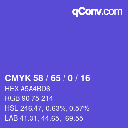 颜色代码: CMYK 58 / 65 / 0 / 16 | qconv.com