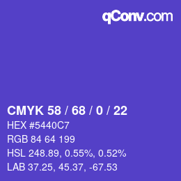 颜色代码: CMYK 58 / 68 / 0 / 22 | qconv.com
