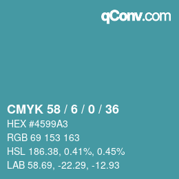颜色代码: CMYK 58 / 6 / 0 / 36 | qconv.com