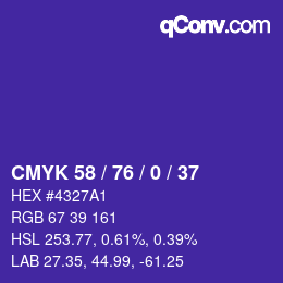 颜色代码: CMYK 58 / 76 / 0 / 37 | qconv.com