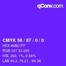 Color code: CMYK 58 / 87 / 0 / 0 | qconv.com