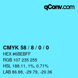 Color code: CMYK 58 / 8 / 0 / 0 | qconv.com