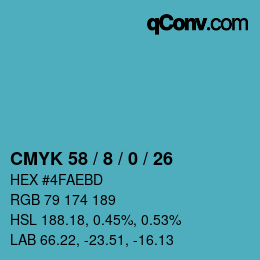 Color code: CMYK 58 / 8 / 0 / 26 | qconv.com