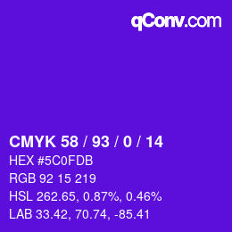 Color code: CMYK 58 / 93 / 0 / 14 | qconv.com