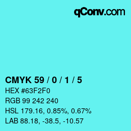 Color code: CMYK 59 / 0 / 1 / 5 | qconv.com