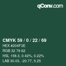 Color code: CMYK 59 / 0 / 22 / 69 | qconv.com