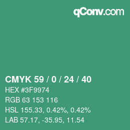 Color code: CMYK 59 / 0 / 24 / 40 | qconv.com