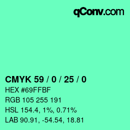 Color code: CMYK 59 / 0 / 25 / 0 | qconv.com