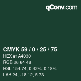 Color code: CMYK 59 / 0 / 25 / 75 | qconv.com