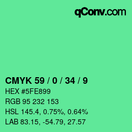 Color code: CMYK 59 / 0 / 34 / 9 | qconv.com