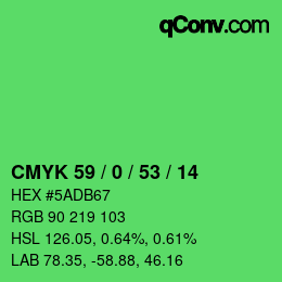 Color code: CMYK 59 / 0 / 53 / 14 | qconv.com