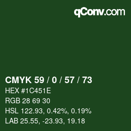 Color code: CMYK 59 / 0 / 57 / 73 | qconv.com