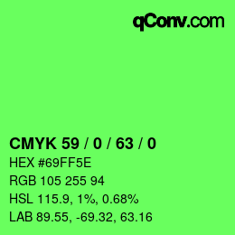 Color code: CMYK 59 / 0 / 63 / 0 | qconv.com