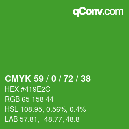 Color code: CMYK 59 / 0 / 72 / 38 | qconv.com