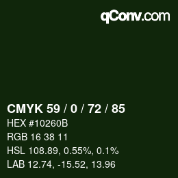Color code: CMYK 59 / 0 / 72 / 85 | qconv.com