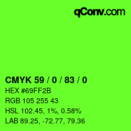 颜色代码: CMYK 59 / 0 / 83 / 0 | qconv.com