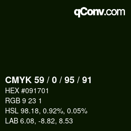 Código de color: CMYK 59 / 0 / 95 / 91 | qconv.com