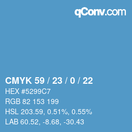 Color code: CMYK 59 / 23 / 0 / 22 | qconv.com
