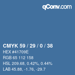 Color code: CMYK 59 / 29 / 0 / 38 | qconv.com