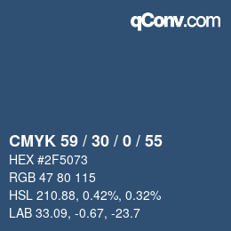 Color code: CMYK 59 / 30 / 0 / 55 | qconv.com