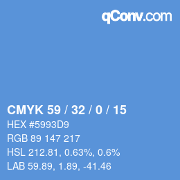 Color code: CMYK 59 / 32 / 0 / 15 | qconv.com