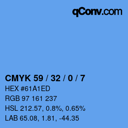 Código de color: CMYK 59 / 32 / 0 / 7 | qconv.com