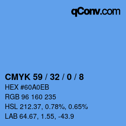 Color code: CMYK 59 / 32 / 0 / 8 | qconv.com