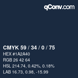 Color code: CMYK 59 / 34 / 0 / 75 | qconv.com