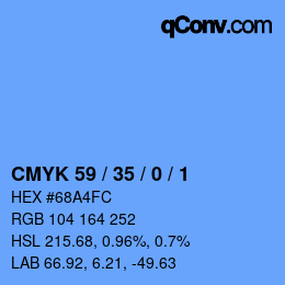 颜色代码: CMYK 59 / 35 / 0 / 1 | qconv.com