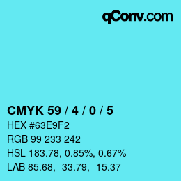 カラーコード: CMYK 59 / 4 / 0 / 5 | qconv.com